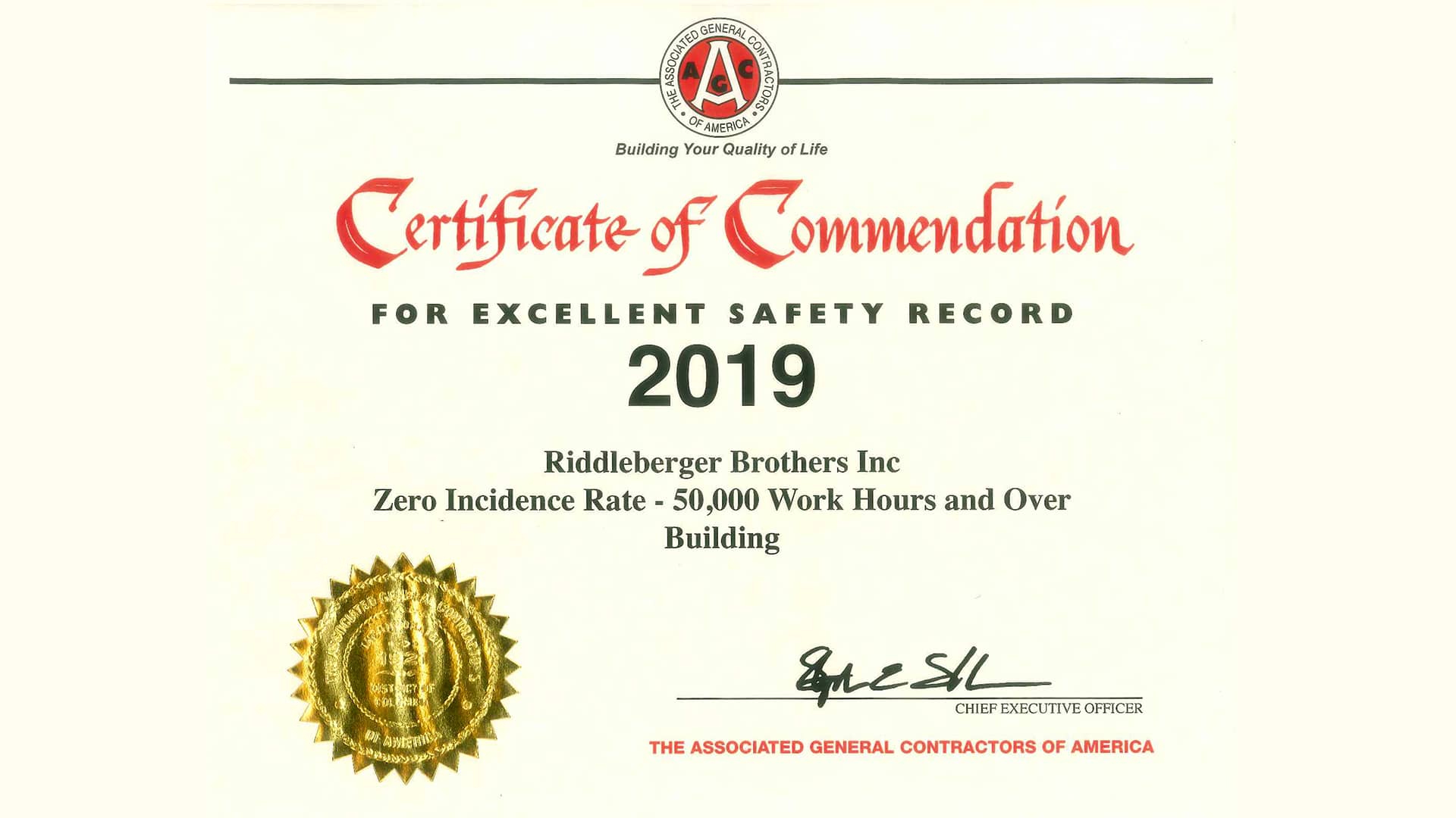 2019 Safety Award