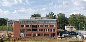 Exterior view of the UVA Data Sciences building