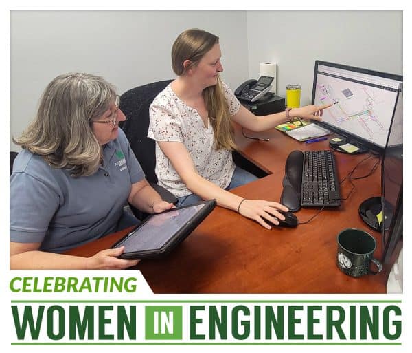 Celebrating Women in Engineering, with Senior Administrative Assistant, Karen, and Project Management Team Assistant, Rachel.