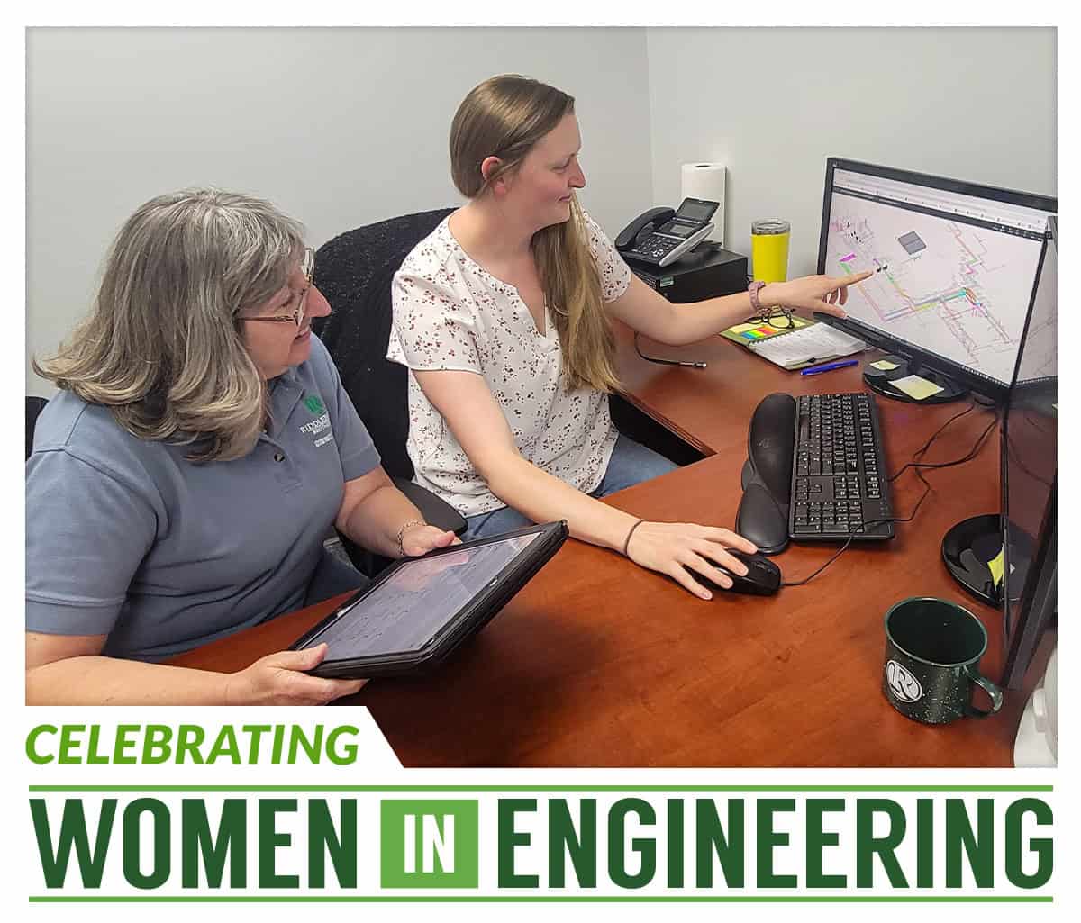 Celebrating Women in Engineering, with Senior Administrative Assistant, Karen, and Project Management Team Assistant, Rachel.