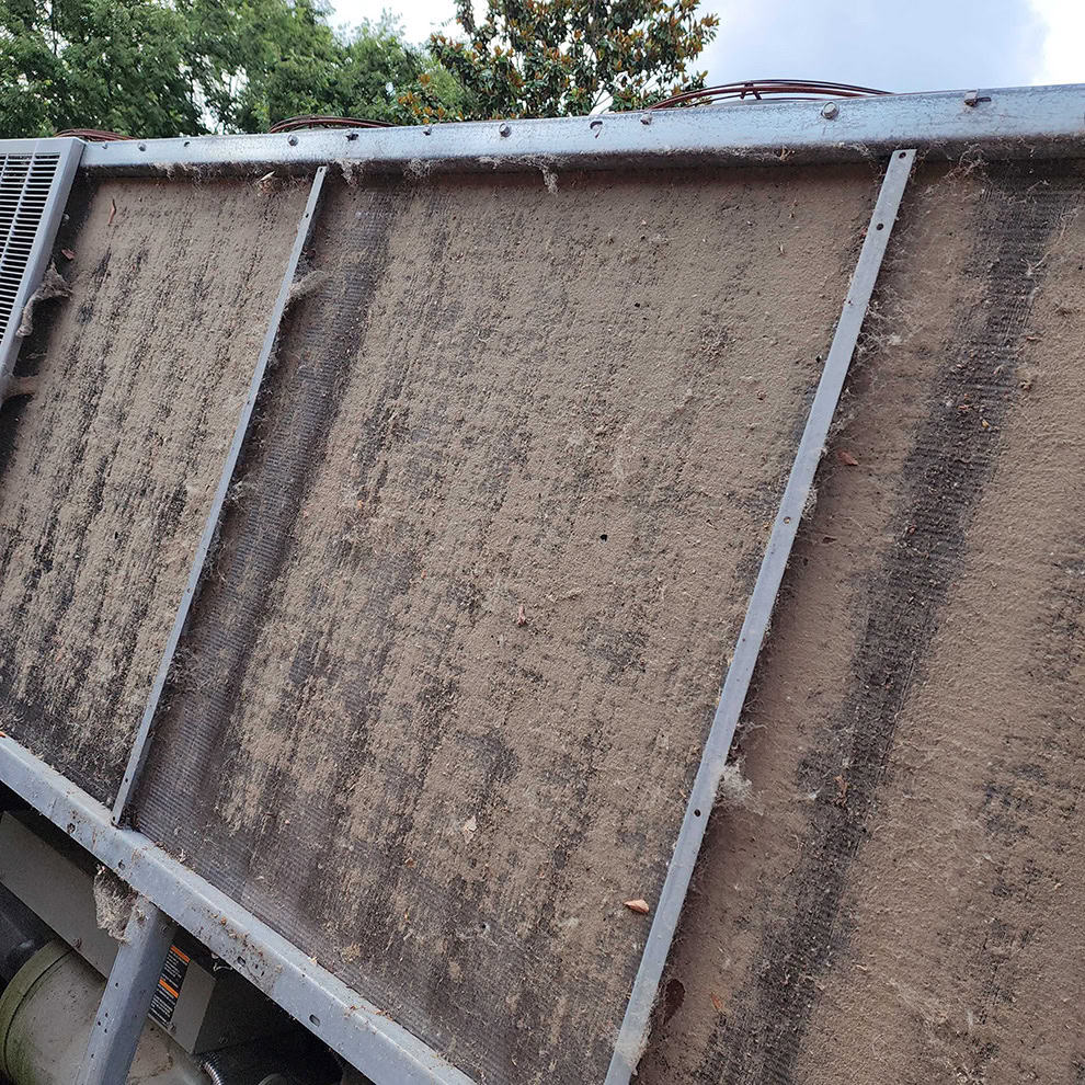 Dirty commercial HVAC filter