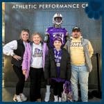 RBI Top Dog, Lacey, and family with JMU mannequin