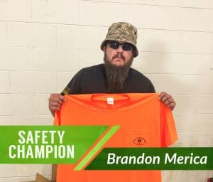 May Safety Champion - Brandon Merica