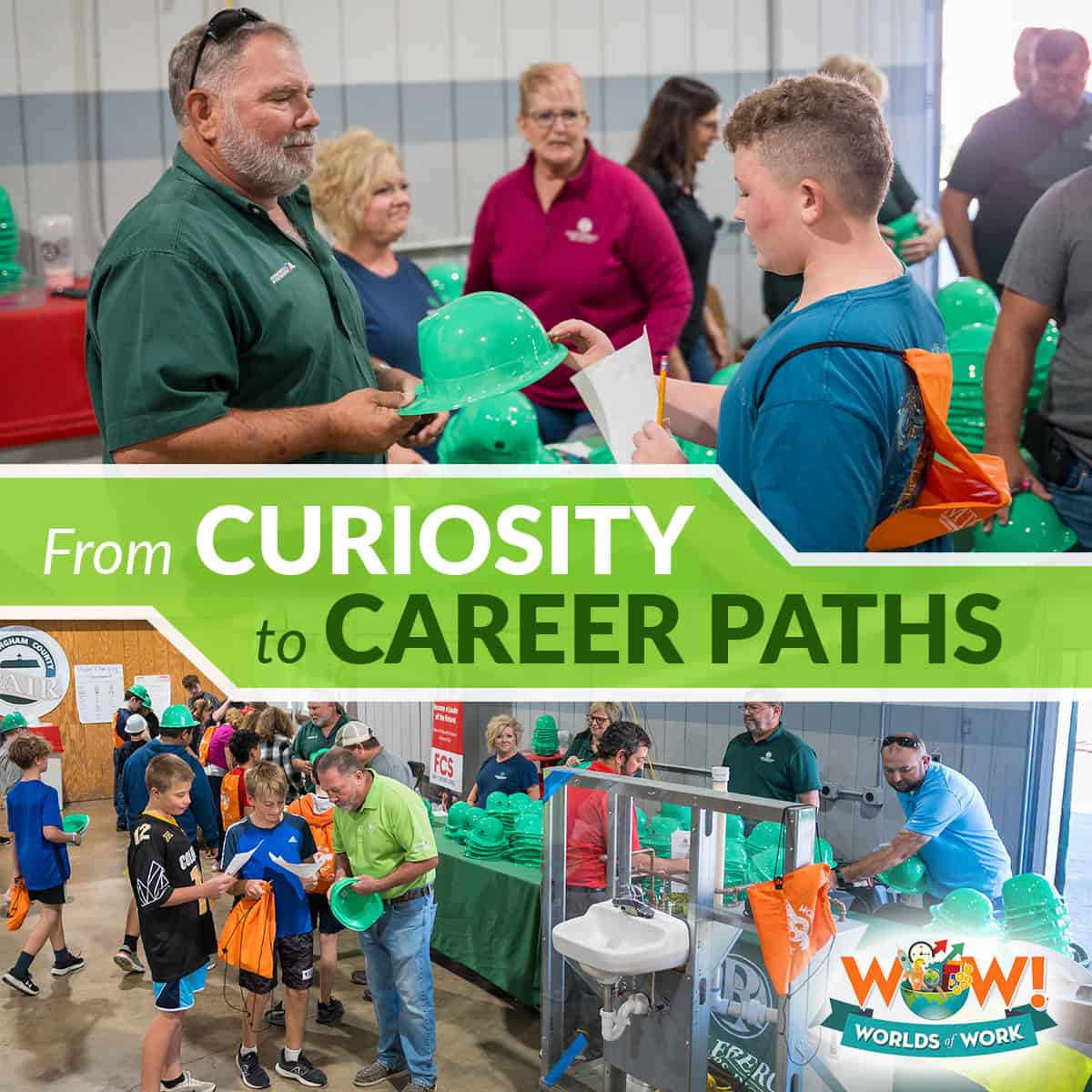 From Curiosity to Career Paths. Worlds of Work logo