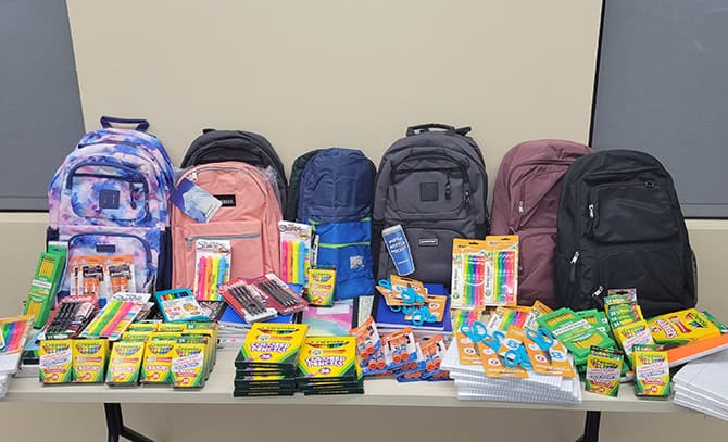 RBI 2025 Tools for School Fundraiser Backpacks and school supplies collected by RBI